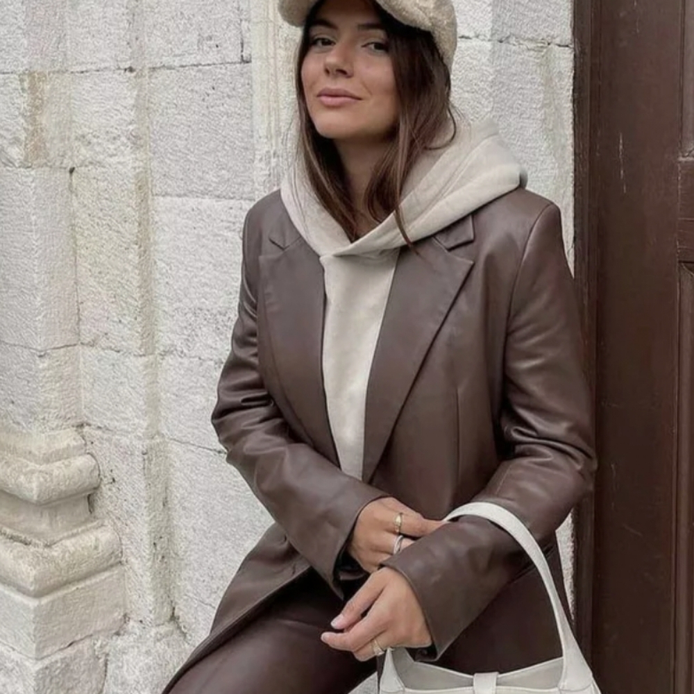 Zara Faux leather Blazer